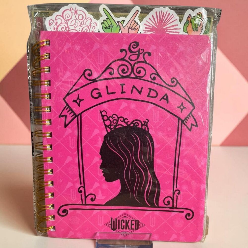 Wicked Glinda Journal Notebook Set 96 Sheets Pink Spiral Notebook Gift Set
